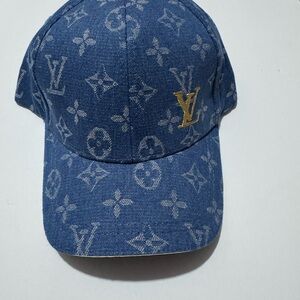 Lv Denim Blue Monogram Hat inspo